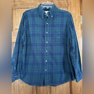 Chaps Navy and Forest Plaid Button Down Shirt
